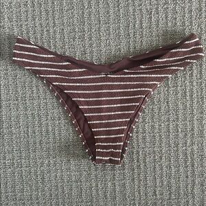 Abercrombie Striped Ribbed High Waist Bikini Bottoms